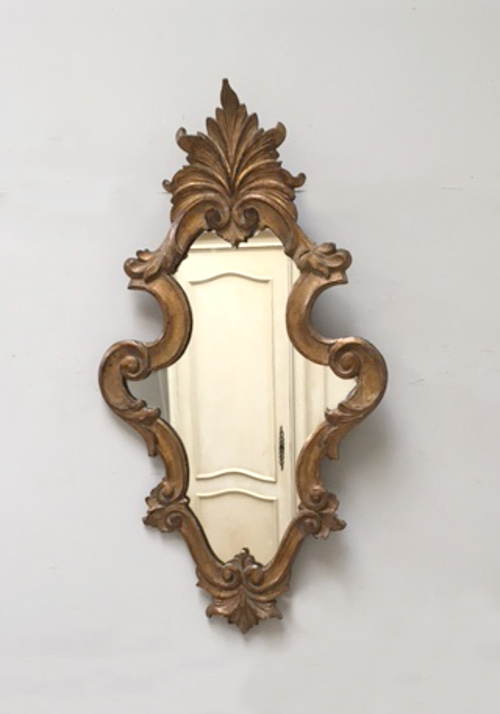 french antique shaped gilded wooden mkrror